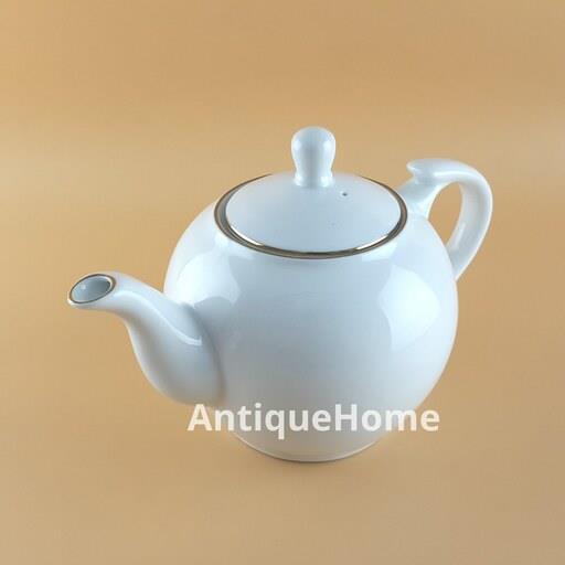 قوری چینی تقدیس مدل گرد خط طلا سایز 6 کوپ